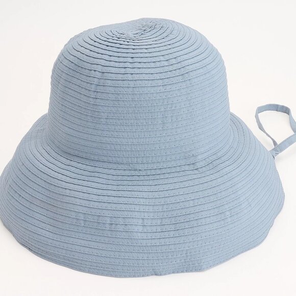 San Diego Hat Company Cotton Wide Brim Hat Packable Blue - Picture 4 of 4